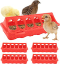 5pcs Flip Top Poultry Feeders, Spill Proof Chick Feeder Trough Quail Feeder No Waste No Mess Plastic Pigegon Feeder Small Poultry Coop Feeder for Chick,Bantam,Duckling,Parrot,Other Birds