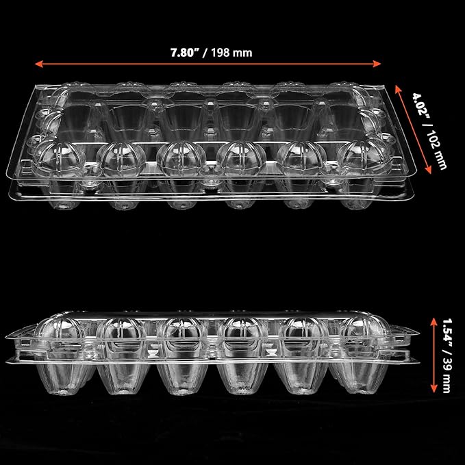SINJEUN 120 Pack 18 Grid Clear Quail Egg Cartons, Stackable Plastic Quail Egg Container, Small Egg Cartons Cheap Bulk, Reusable PVC Egg Dispenser Holder Case for Refrigerator, Holds 18 Eggs