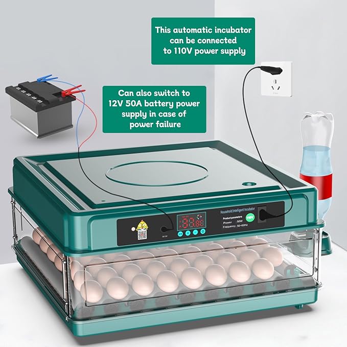 Automatic Egg Incubator 12-38 Eggs Automatic Poultry Intelligent Incubator for Hatching Eggs,with Automatic Turner, Egg Candler&Temperature Control,for Hatching Chicken Quail Bird Duck Eggs (38 EGGS)
