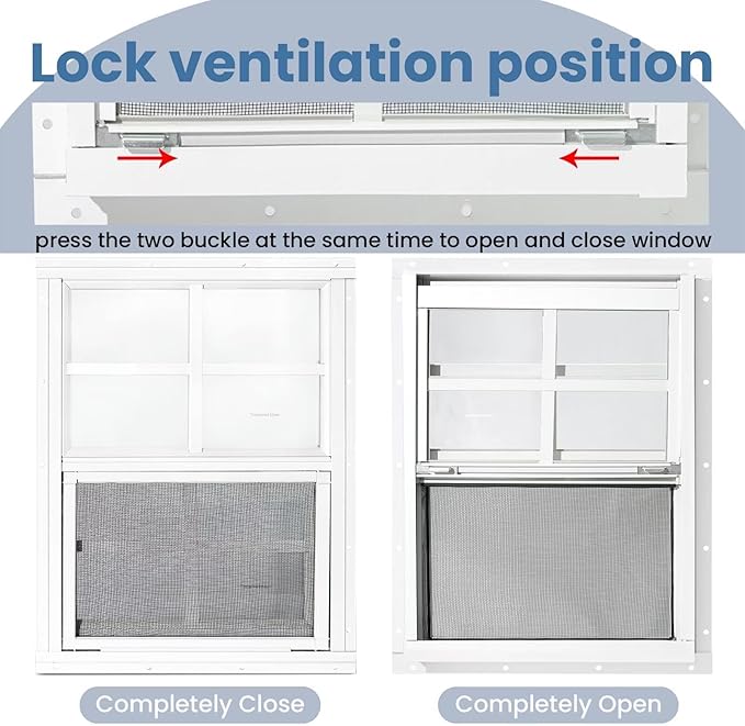 COLORPAPA 2 Pack Shed Windows,14" x 21" Flush Mount Small Window,Sliding Windows with Tempered Glass and Fiberglass Screen Shed, Chicken Coop, Playhouse, Household, Garage, Barns (White)