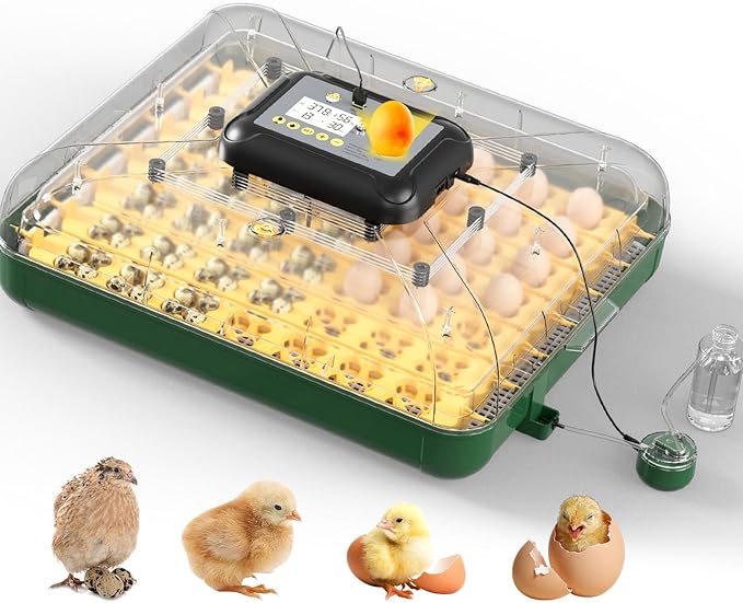 49 Egg Incubator for Hatching Eggs with Automatic Egg Turning, Temperature & Humidity Display, Hatch Day Countdown, Auto Water Refilling System, Egg Candler, Multifunctional Egg Tray for Chicken