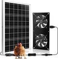 Solar Powered 2 Fan Kit, 25W High Velocity Waterproofed Solar Exhaust Fans for Outdoor Greenhouse Chicken Coop Shed Pet House