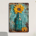 Vintage Tin Metal Summer Sunflower Art Tin Sign, Vintage Wall Decoration, Restaurant, Cafe, Club Wall Decoration 12 * 8in