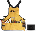 Work Tool Apron for Men and Women, Torso Length with 21 Tool Pockets, Durable Canvas Apron, DIY Enthusiasts, Gifts for Men for Christmas(Yellow)