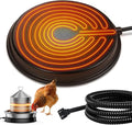 Poultry Water Heater Base for Winter, for Plastic/Metal Poultry Waterer, 14inch Thermostatically Controlled Heated Waterer for Chickens 80W,Chicken Coop Accessories