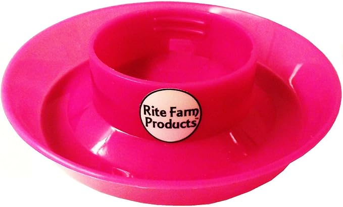 Pink RITE FARM PRODUCTS Waterer Base & Poly Quart JAR Poultry Chicken Chick Drinker