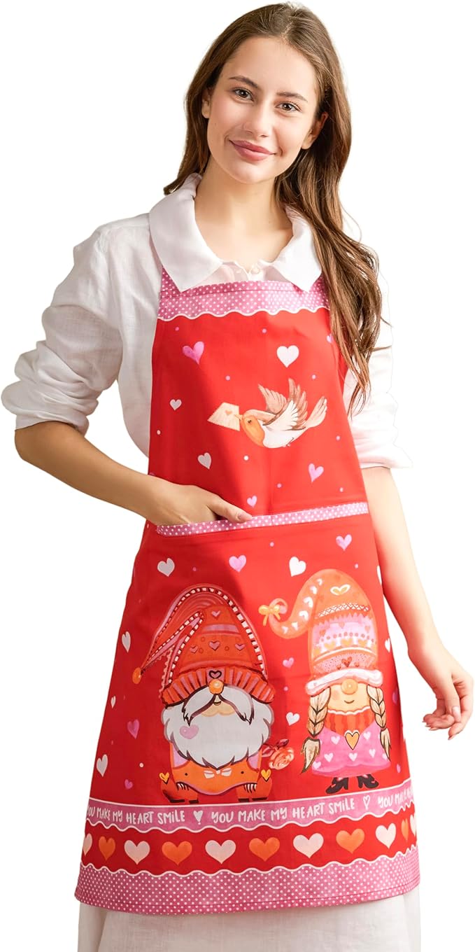 Maison d' Hermine 100% Cotton Apron for women with Pocket Kitchen Chef Apron for Men Cooking Easter Decorations