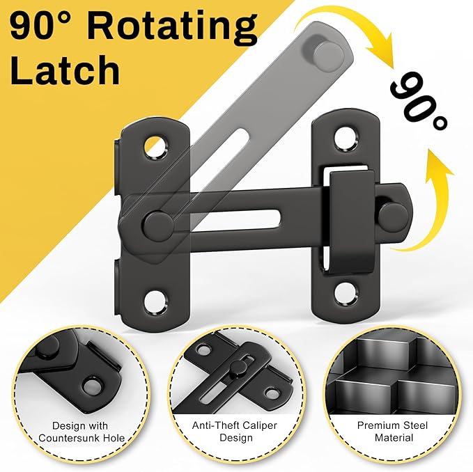Chicken Coop Gate Hardware Kit,3 inch T-Strap Shed Hinges and 4 inch Door Latches,Heavy Duty Gate Hinge and Latch Sets for Chicken Coop Accessories Replacement,Door Repair and DIY