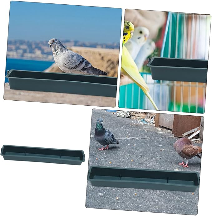 2pcs Hangable Chicken Food Dispenser with Multi-Grid Design, Thickened Plastic Rectangular Poultry Feeding Trough for Hanging Bird Cage Feeder Suitable for Chickens, Ducks, Pigeons