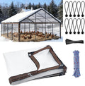 6.6x13ft Chicken Coop Cover for Winter Waterproof Chicken Coop Insulation Windproof Winterizing Chicken Run Tarp for Outdoor Outdoor Poultry & Patio Porch Protection