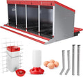 Nesting Boxes for Chickens – 4 Hole Roll Out Chicken Nesting Box with Reverse Egg Collection, Galvanized Steel Coop Nest with Perch, Fits Up to 20 Hens