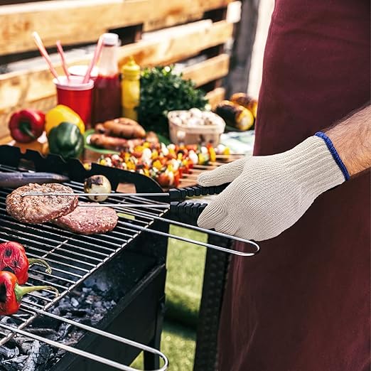 GSAFEME 12 Pairs Cotton Glove Liners for BBQ, Cooking, Grilling, Food Handling - Safety Work Gloves Hand Saver, Medium