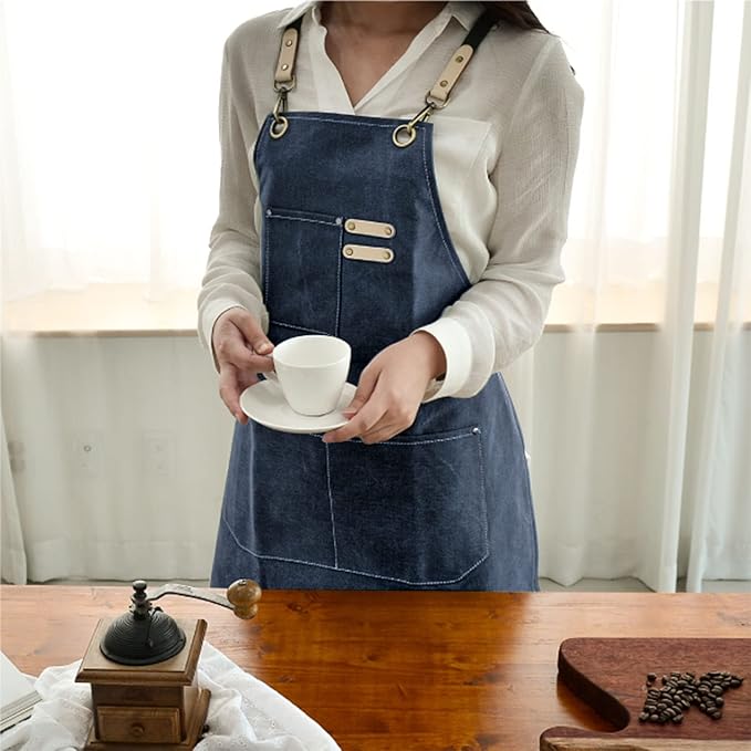 carrotez Adjustable Over sized Plus Size Canvas Apron with Pockets Men and Women Aprons