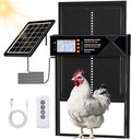 Automatic Chicken Coop Door Solar Powered, Extra Large Auto Chicken Door Mix 4 Modes with Timer & Light Sensor, USB-c Charging, Anti pinch & Alert, Remote, LED Screen, Aluminum Weather Proof Coop Door