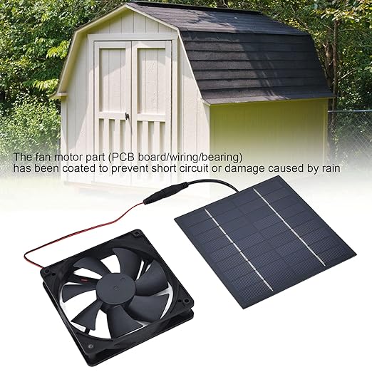 Solar Powered Exhaust Fan, 10W 12V 2A Wall Mount Ventilation and Cooling Dual Fans Waterproof Window Exhaust Ventilator, Portable Solar Panel Fan Kit for Chicken Coop, Greenhouse, Dog House
