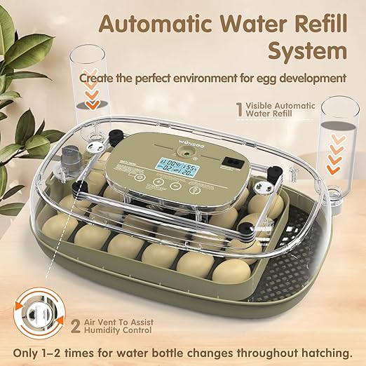Incubators for Hatching Eggs Egg Incubator Chicken 360° Egg Candler Viewing for Chicken, Ducks, Goose, Pigeon, Quail 24 Eggs