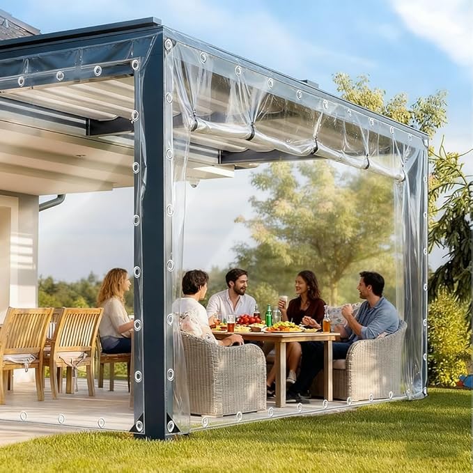 2 * 3-Meter Tear Resistant Transparent Waterproof Oilcloth,1 Piece of Windproof polyethylene Waterproof Cloth, Heavy-Duty Transparent Shell, Used to Cover Chicken coops, greenhouses, Garden Plants