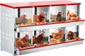 Garvee Chicken Nesting Boxes for Laying Eggs, 8 Compartment Metal Roll Out Away Nesting Boxes for Hens, Nesting Gift Boxes for Chickens Duck Poultry, Heavy Duty Chicken Coop with Perch