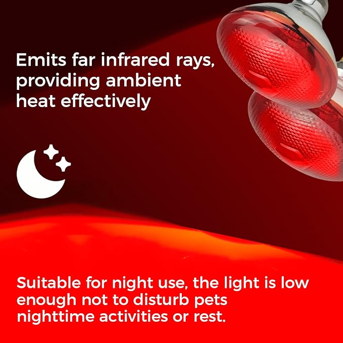 Infrared Heat Lamp for Chickens, 250 Watts Red Heat Lamp Bulb, Heat Light Bulb for Brooder Coop, Food Service, Chicks, Pet, Reptile, 1 Pack