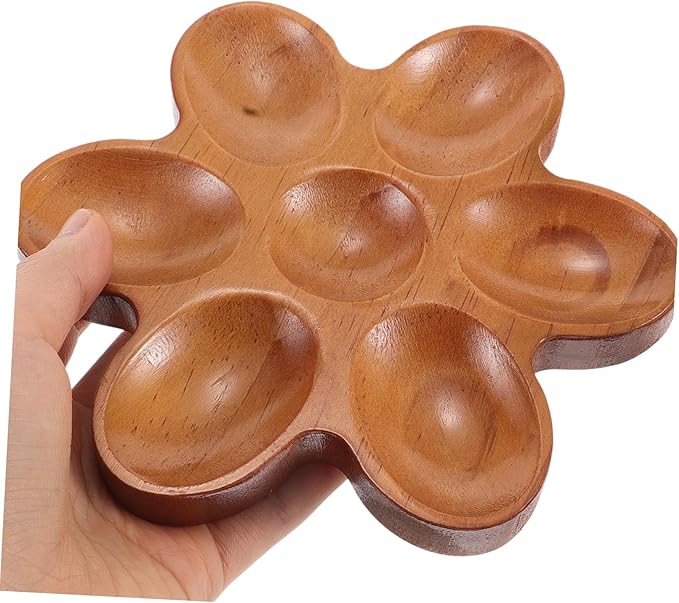 Mikinona Egg Holder Tray Rustic Wooden Serving Dish Decorative Storage Basket for Kitchen Countertop Egg Organizer