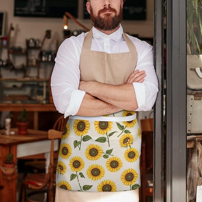 Unisex Half Waiter Waist Short Apron Waterproof Chef Works Waitress Aprons