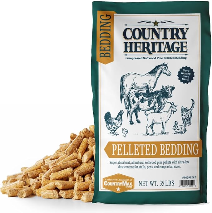 Country Heritage Premium Low Dust Pelleted Bedding Super Absorbent All Natural Softwood Pine Pellets 35 lbs.