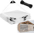 10x13ft Clear Tarp Heavy Duty Waterproof for Patio Winterizing - 5 mil Anti-Tear Snowproof & Windproof Clear Plastic Tarps with Grommets for Winter Garden Patio Enclosure Chicken Coop
