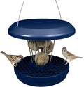SWISSINNO Bird Feeders - No Mess Fat Ball/Suet Feeder for Outdoors Hanging - Smart Birds Lucerne Spill Proof Wild Cardinal Bird Feeder with Integrated Seed Catcher Tray - Indigo