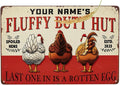 Personalized Chicken Coop Sign Custom Name Funny Farm Metal Tin Sign Vintage Rustic Wall Decor for Backyard Barn Housewarming Gift for Chicken Lovers