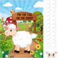 Faccito Farm Animal Games Pin The Tail on The Animals Barnyard Birthday Party Decorations Farm Poster Games with 24 Stickers 2 Eye Masks for Family Activities Birthday Party Decor Supplies (Sheep)