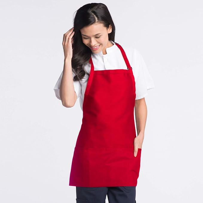 Uncommon Threads Unisex Adjustable 3 Pocket Restaurant Bib Apron