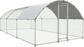 Large Metal Chicken Coop with Run, Walk-in Dome Roof Poultry Cage with Waterproof & Anti-UV Cover for Yard for Ducks & Rabbits