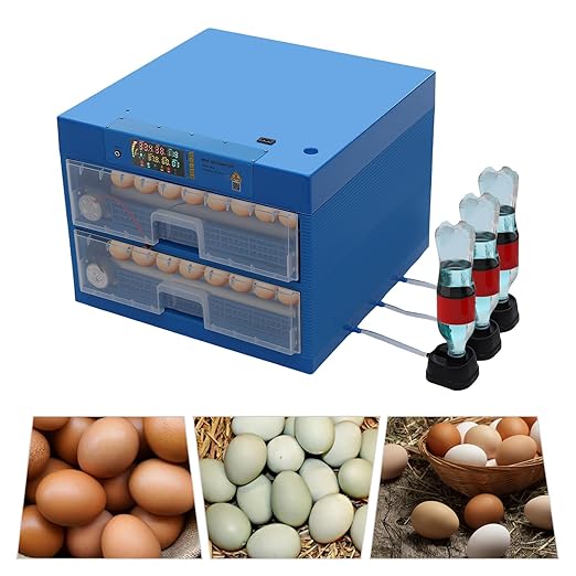 128 Eggs Incubator, Intelligent Automatic Egg Rotating Incubator with Auto Turning and Temperature Humidity Control, Automatic Digital Poultry Hatcher Machine for Chicken Duck Quail Eggs