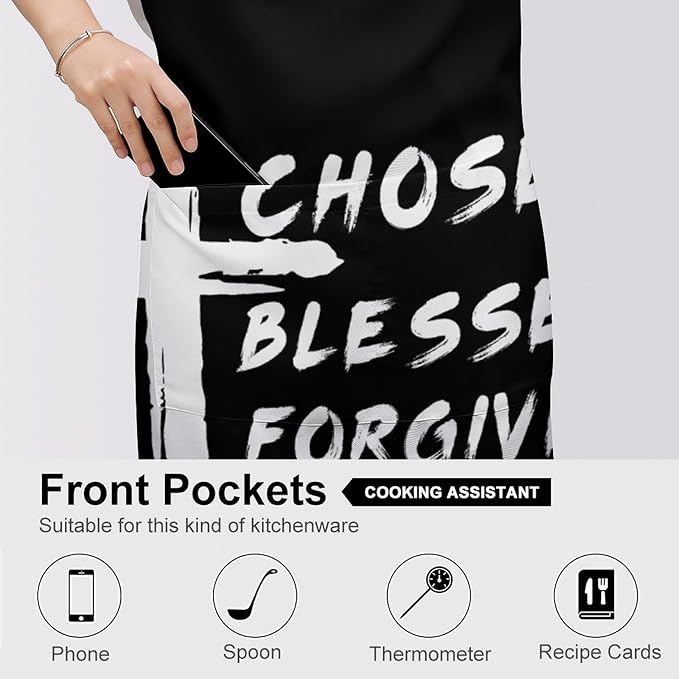 Bahamas Map Flag Apron,Waterproof Unisex Adult Aprons with Pockets Kitchen Baking Aprons