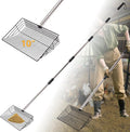 HitTopss Metal Chicken Poop Scooper, Large Chicken Coop Scoop with 24" to 68" Adjustable Stainless Steel Handle, Litter Sifting Shovel Chicken Coop Ccooper for Sand, Pet, Chicken, Cat (10 inch)