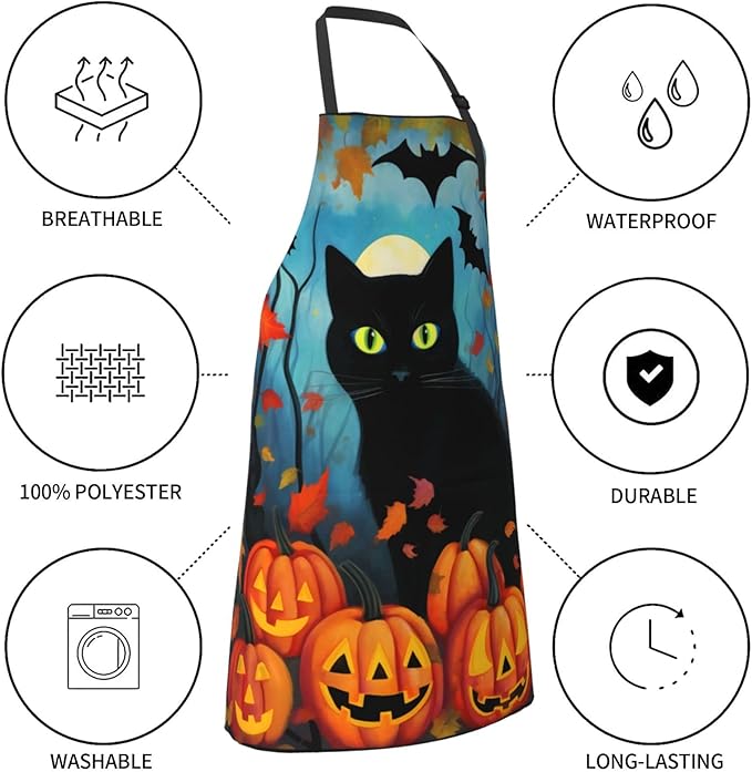 Shark Jumping Home Aprons 2 Pockets 33"×28" for Men Women, Ocean Sea Waterproof Kitchen Cooking Bib