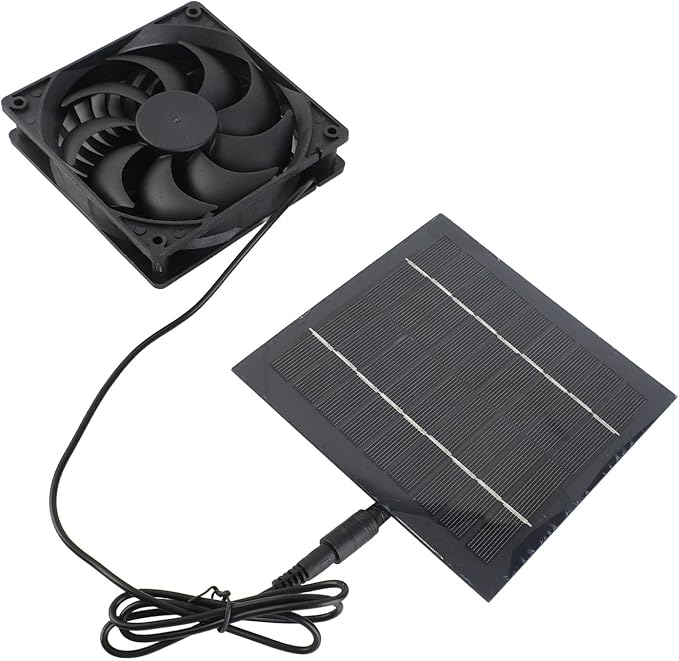 Solar Panel Fan Kit 5W 6V, Waterproof IP65, Outdoor Cooling Exhaust for Chicken Coop Home - Effective Heat Dissipation, Easy Installation, Energy Efficient