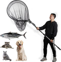 Dog Catch Net Pole, Animal Catching Net, Wildlife Control Tool, Large Fish Landing Net for Chicken Raccoon Duck Goose Bird Skunk Bat Raccoon Guinea Fowl Feral Cat Pigeon Tuna Goat - Heavy Duty