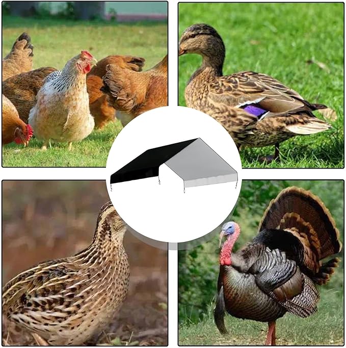 Poultry Fence Breeding Cage Cover - Heavy Duty Chicken Enclosure Protector, Waterproof Dust Shield | Multi-Purpose Chicken Coop Tarp Cover Waterproof, Warm Ventilated Barrier for Hen Coop, Rabbit Hutc