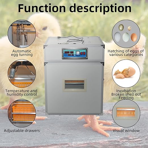 176 Egg Digital Cabinet Incubator，Poultry Hatching Breeding Cabinet Incubator for Auto Egg Turning, Temp/Humidity Control, Thermostatic for Chicken/Duck/Goose/Quail Bird.