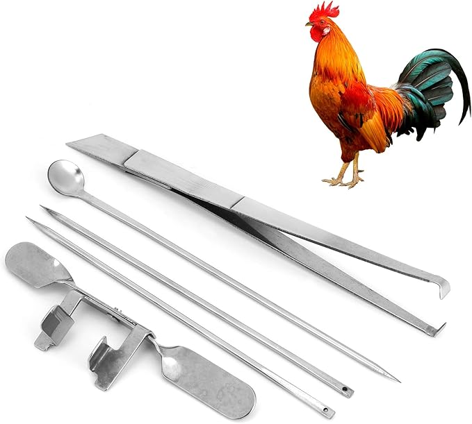 5Pcs Capon Knife, Tool Stainless Steel Kit Poultry Ca Ion Chicken Farms Veterinary Instrument for