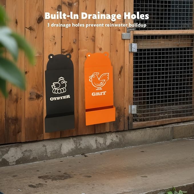 Chicken Oyster Shell Feeder and Grit Feeder Metal Chicken Feeder Chicken coop Accessories Automatic Chicken Feeder