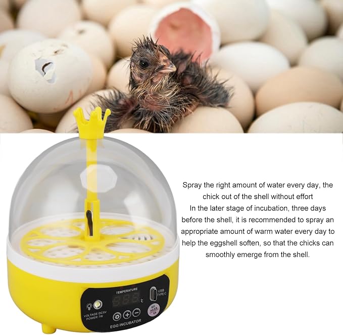 Sanpyl Egg Incubator, Mini Digital Incubators for, Poultry Hatching Machine with Automatic Temperature Control, for Hatching Chickens Ducks Pigeons (Auto Turning)