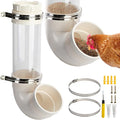 EBaokuup Visible Automatic Chicken Feeder-17 Inch PVC Pipe Poultry Feeders No Waste-Large Hanging Gravity Chicken Feeder for Coop Ducks Turkeys Geese(5.6 Pound)