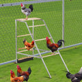 VINGLI Chicken Roosting Bars for Coop, Chicken Perches with Swing and Removable Food Box, Chicken Ladder Toys for Backyard Farms (19.3" L x 42.0" W x 39.4" H)