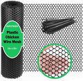 Upgraded Plastic Chicken Wire Fence Mesh(16INx33FT) - Black/Green/White Colors 0.3" Openings,for Garden Net, Poultry Fencing, Chicken Wire Frame,Animal Cage Fence,Floral Netting (Black)