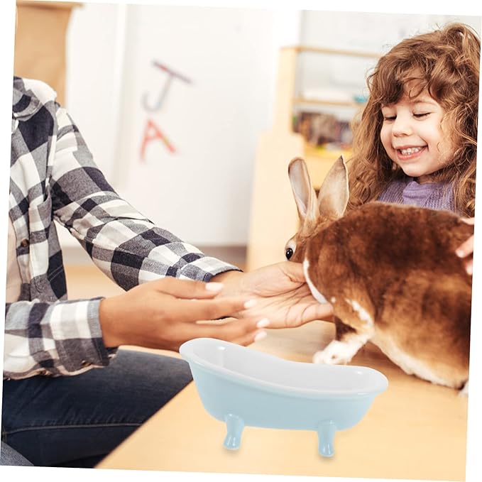 Hamster Sand Bath Box Ceramic Bathtub for Small Pets Bathroom Supplies for Hamsters and Chinchillas Easy to Clean and Reusable Sand Bath Container
