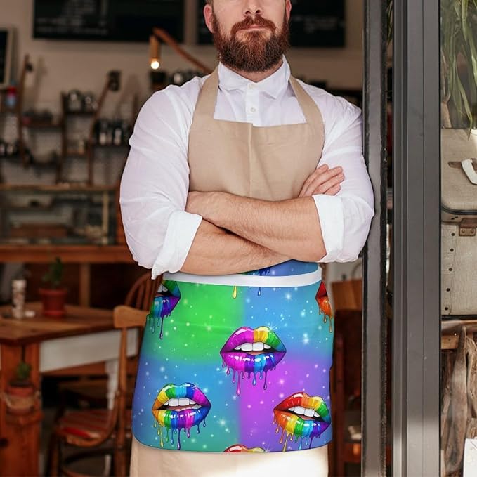 Unisex Half Waiter Waist Short Apron Waterproof Chef Works Waitress Aprons