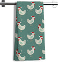 Funny Christmas Chicken Kitchen Towels,Chicken Gifts Farm Christmas Decorations Hand Towels for Bathroom,16x24 Inch