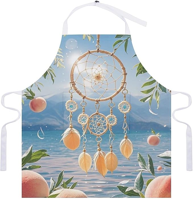 Waterproof Apron Adjustable Bib Aprons with Pockets Orange Cat Sleeping Apron Kitchen Aprons for Women Men